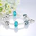 Presentski Love Heart Safe Chain Silver Plated Charm Bracelets with Sapphire Cubic Zirconia for Lover