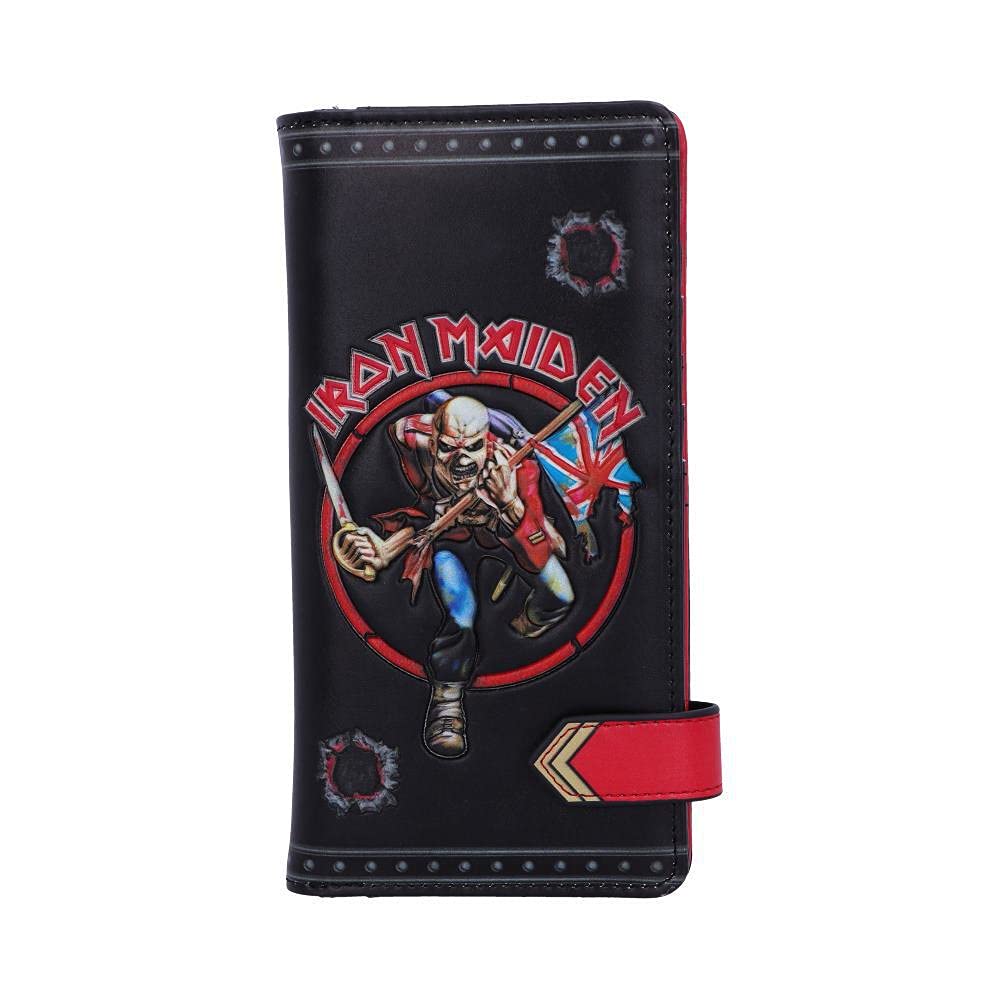 Nemesis Now Iron Maiden Eddie Trooper Embossed Purse, PU Leather, Black, Officially Licensed Iron Maiden, Eddie The Trooper Giftware, Spacious and Stylish, Multiple Slots for Cards and Coins