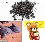 CHENGYIDA 200PCS(100Pairs) Wool Fibre Roving Mini 2mm Glass Eyes Black Beans for Needle Felting Material Kit DIY Accessories Black Beans Needle Type Eyes Ball ,Teddy Eyes Puppets Dolls Crafts