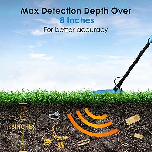 RM RICOMAX Metal Detector for Adults & Kids - Professional Metal Detector with LED Flash Indicators 8-Inch Adjustable Waterproof Detectors (35- 45 inch)
