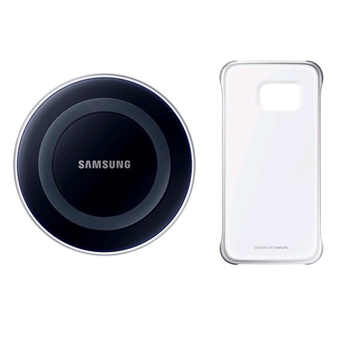 Samsung EP-WG920IBEGVF kabeloses Lade-Pad mit klare Schutzhülle Galaxy S6 schwarz