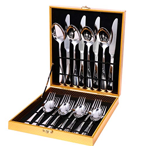 Silverware Set, 20Piece Stainless Steel Flatware Silverware Set With