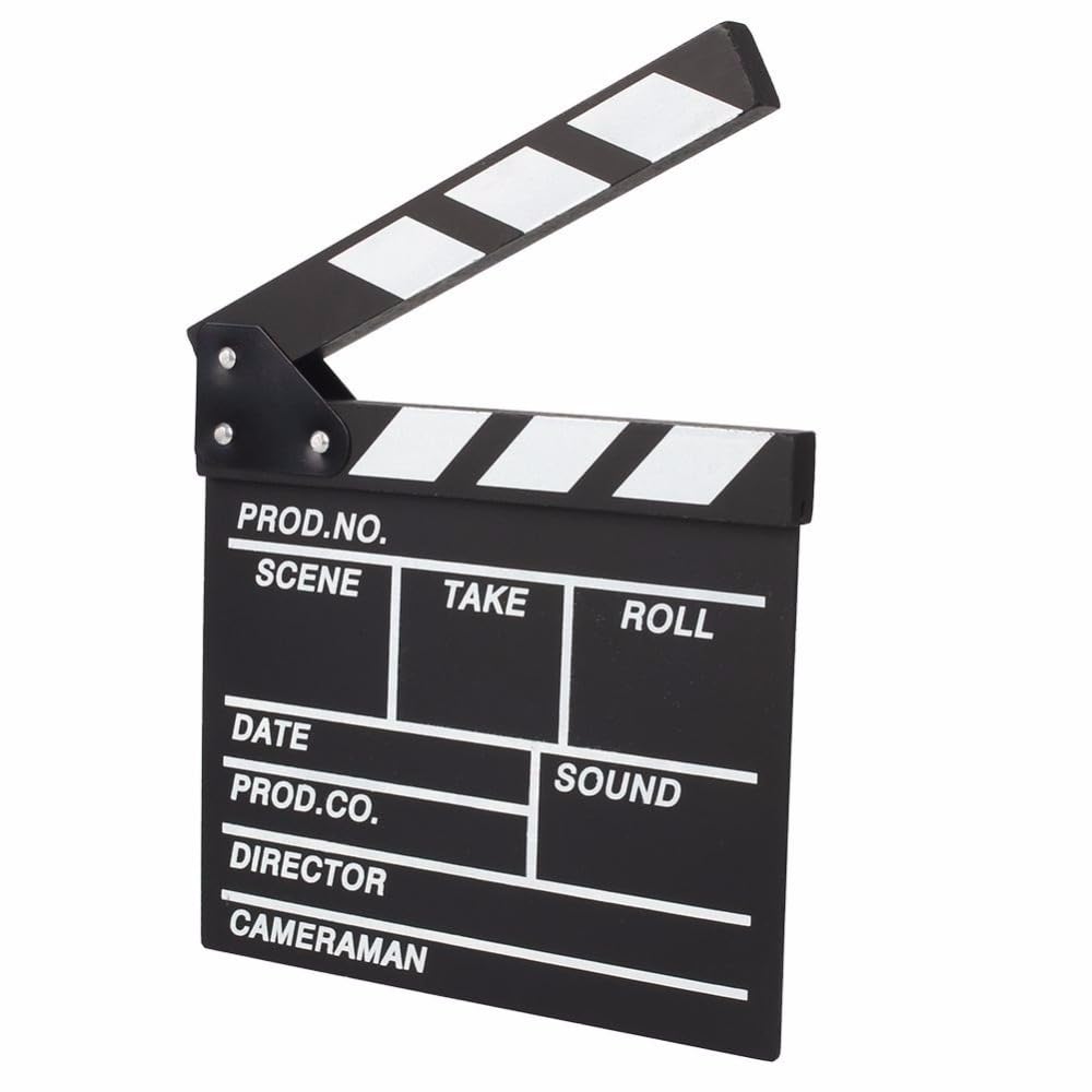 TRIXES Novelty Directors Clapperboard - Wooden Movie/Film/TV Clapper - Hollywood Action! Style Clapboard Prop