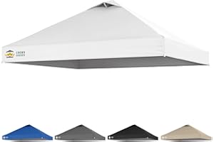 CROWN SHADES 10x10 Canopy Replacement Top - Only Compatible with Crown Shades RM100H Series, Silver Coated with Air Vent, White (Top Only)