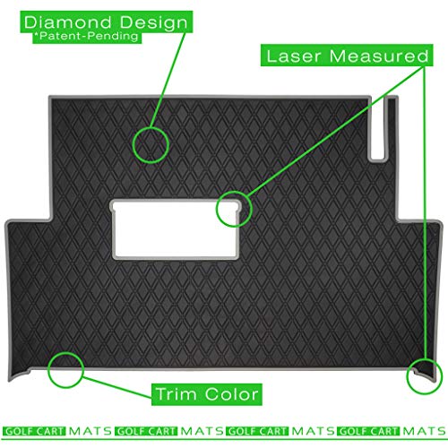Xtreme Mats Full Coverage Golf Cart Floor Liner Mat - Fits ClubCar Models Precedent (2004-2019) / Onward & Tempo (2017-2019) - Black w/Grey Trim