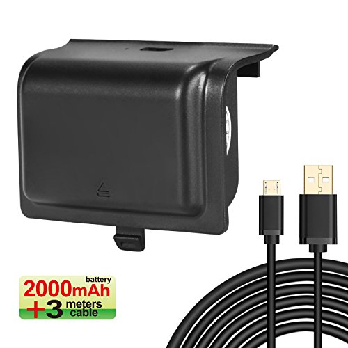 Xbox One Controller Battery Pack KINGTOP 2000mAh Rechargeable Extended Charge Power Kit with 10ft USB Charging Cable for Xbox One One S One X Xbox One Elite Controllers (2000mAh) Xbox One Controller Battery Pack KINGTOP 2000mAh Rechargeable Extended Charge Power Kit with 10ft USB Charging Cable for Xbox One One S One X Xbox One Elite Controllers (2000mAh)