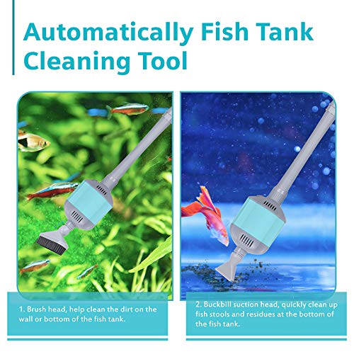 hygger Electric Aquarium Vacuum Cleaning Tools, 15W Automatic Sand