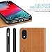 SHIELDON Genuine Leather iPhone XR Folio Wallet Magnetic Protective Case Shock Absorbing RFID Blocking Card Holder Kickstand Compatible with iPhone XR (6.1 inch) - Brown