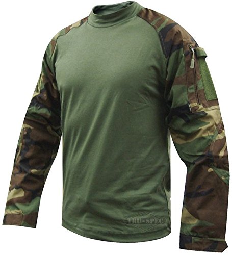 Tru-Spec TRU Combat Long-Sleeve Shirt Nyl-Cot Woodland Digi/OD S-Reg 2560003