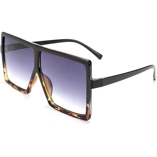 FEISEDY Women Square Oversized Sunglasses One Piece Fashion Female Big Large Frame UV400 B2539