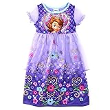 Disney Princess Girls Fantasy Nightgown Pajamas (8, Sofia the First Purple)