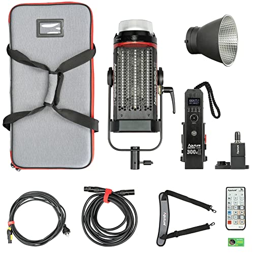 Aputure 300d II,Aputure 300d Mark II,Aputure LS C300D II Light Storm 350W 5500K Daylight Balanced Led Video Light CRI 96+ TLCI96+ 45000lux@0.5m with The Reflector 8 Built-in Lighting FX V-mount