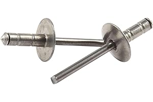 Allstar ALL18094 Silver 1/16" to 3/8" Range Multi-Grip Style Large Head Rivet with Steel Mandrel, (Pack of 250)