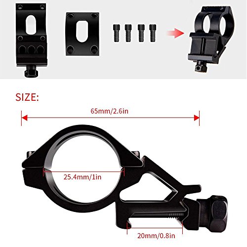 150 yard Single Mode Tactical Flashlight 500 Lumen White LED light with Offset Mount Rifle Airsoft AR 15 Shotgun Coyote Hog Pig Varmint Predator Hunting Shooting Tactical Use (white)