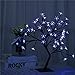 Bonsai Tree Light Artificial Tree Led Flower Cherry Blossom Light Adjustable Branches Battery Operated for Room Decoration and Gift (Blue)