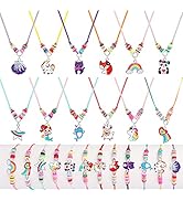 MJartoria 24 Pcs Woven Friendship Bracelets and Necklaces Set Kids Jewelry for Girls with Animal ...