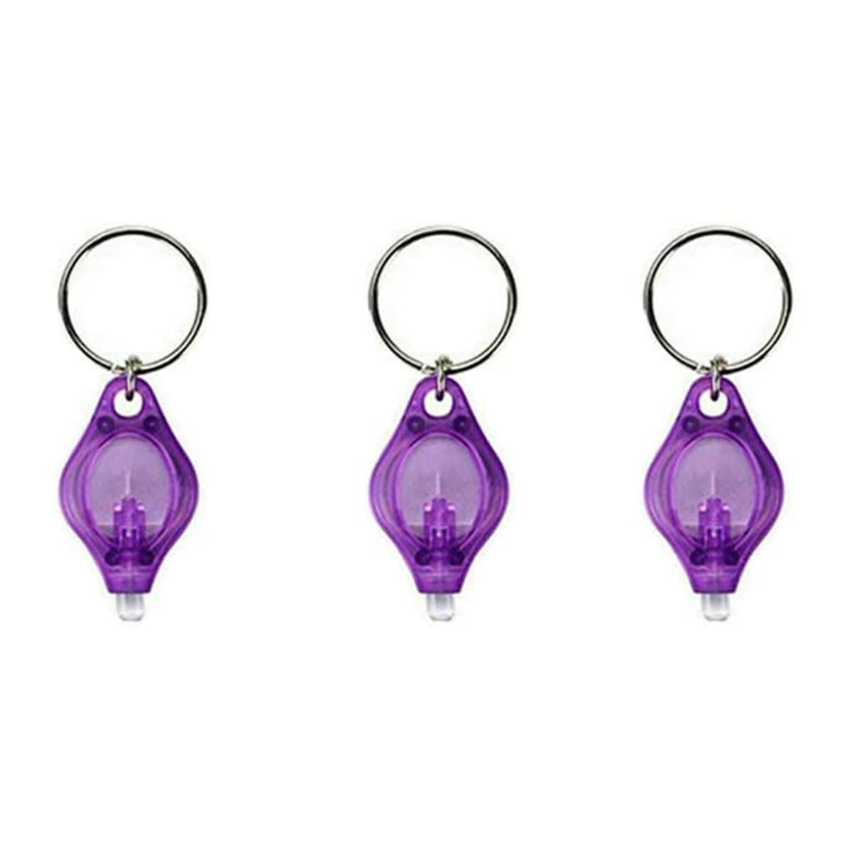 MACHSWON 3PCS Mini Keychain Torches Flashlight UV Money Checker Key-Chain LED Money Detector Light Key Ring Light Torch Purple