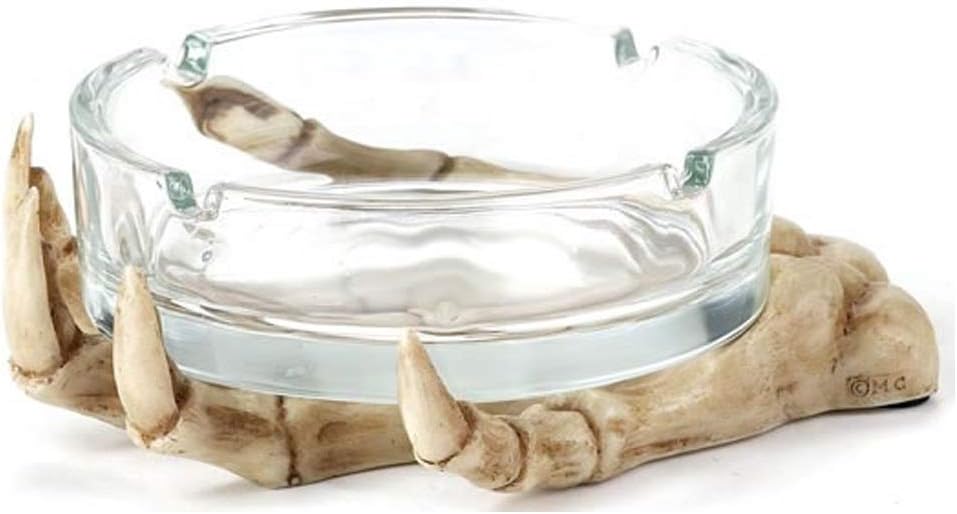 2015 Skeleton Hand with Glass Ashtray