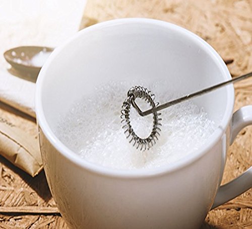 Handhold Milk Frother Battery Operated Foam Maker Electric Egg Beater With Stainless Steel Whisk for Cappuccino/Coffee/Hot Chocolate