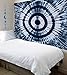 Tie Dye Tapestry Wall Hanging, Twin Tapestries Hippie Wall Art, Bohemian Hippy Decor, Small Mandala Dorm Coverlet (Blue)