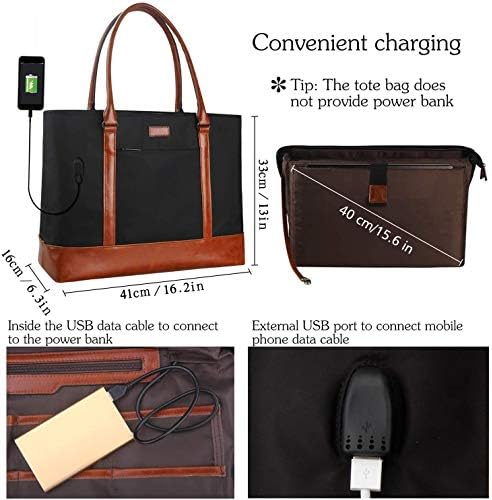 Woman Laptop Tote Bag,USB Teacher Bag Large Work Bag Purse Fits 15.6 in Laptop 4 Woman Laptop Tote Bag,USB Teacher Bag Large Work Bag Purse Fits 15.6 in Laptop