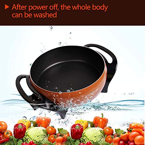 Liven 3L Electric Shabu Shabu Hot Pot, Mongolian Hot Pot, Cast Aluminum Pot Body with Non-stick Surface Diameter 22cm Depth 8.0m 1350W