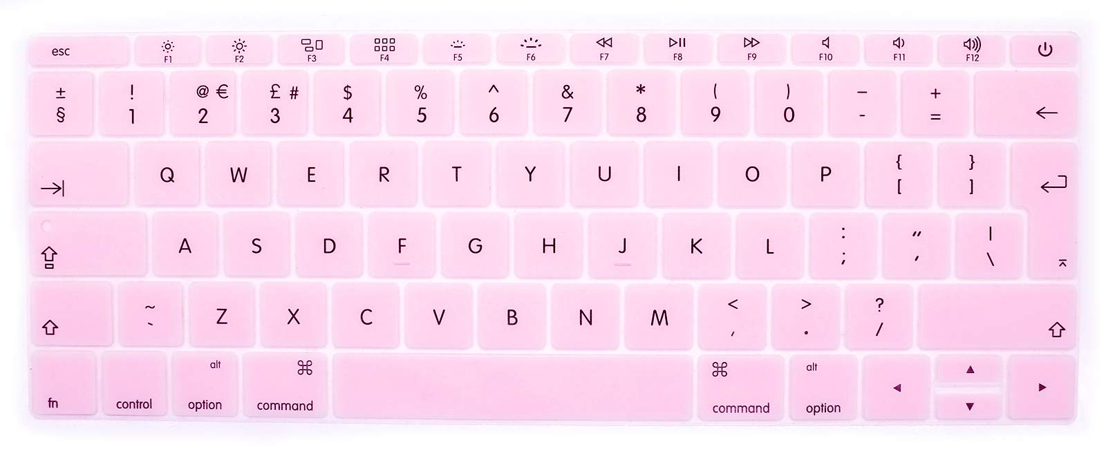 MMDW Silicone Keyboard Cover for MacBook Pro 13 Inch 2017 & 2016 Release A1708 No Touch Bar &for MacBook 12 Inch A1534 Protective Skin (EU Layout),Light Pink