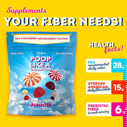 Poop Like A Champion Super Fiber Gummies for Adults and Kids High