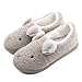 Neeseelily Women Comfort Plush Cozy Home Slippers Animal Non Slip Indoor Shoes (7.5-8B(M)US/39-40 EU, Grey)