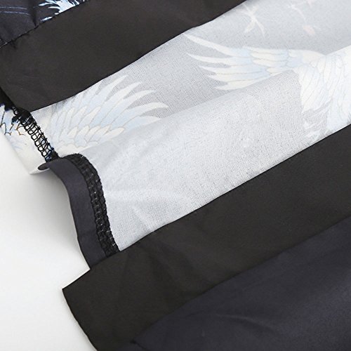 ZooBoo Japanese Kimono Dress Cardigan - Loose Jacket Clothing Robe Costume Bathrobe Sleepwear for Women Girls (Crane)