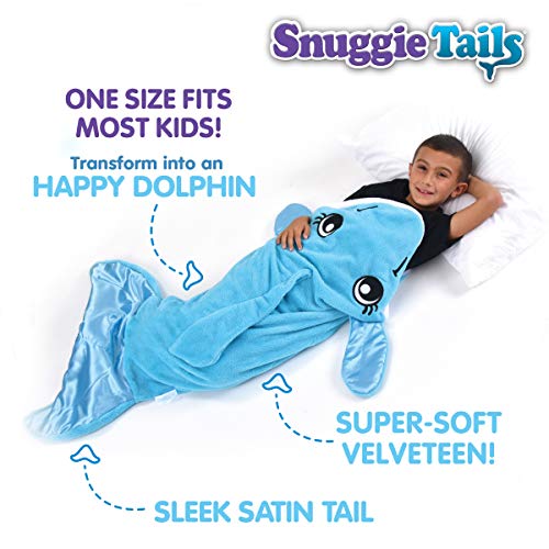 Snuggie Tails Comfy Cozy Super Soft Warm Dolphin Blanket for Kids, As