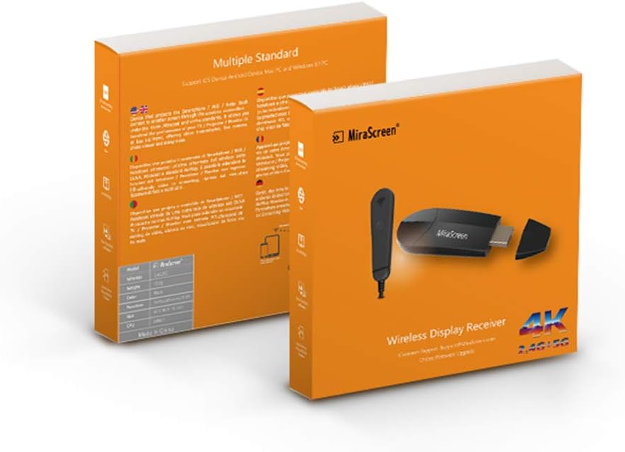 Mirascreen K6 5G Wireless HDMI Display Adapter, 1080P H.265 Dual Core Dual Decoder Dual Band, Support Miracast Airplay DLNA, No Switching Modes: Electronics