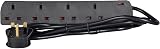 Mercury 4 Gang Extension Lead 2.0m Black UK 13 Amp Rated 4 Socket Power Strip view 3