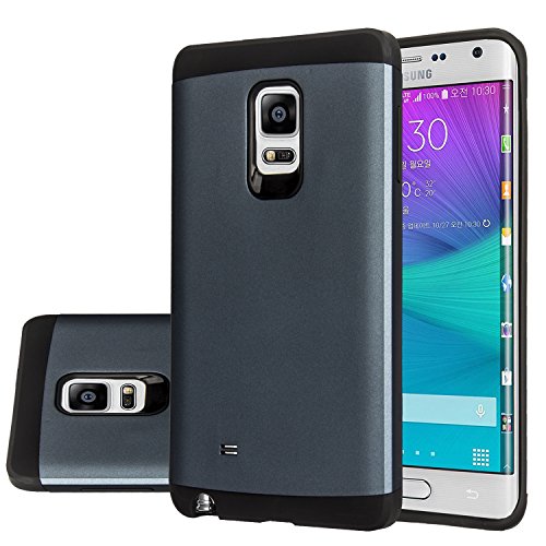 Galaxy Note edge Case, Samsung Galaxy Note Edge Case, Armor Dual Layer Bumper TPU PC 2 in 1 Hybrid Protective Case for (Samsung N9150 Galaxy Note edge,, Armor Metal Slate)
