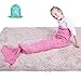 SENYANG Mermaid Tail Blanket, Mermaid Blanket for Kids Hand Crochet Snuggle Kids Mermaid Blanket for Girls, Sweet Girls Gifts for Girls Toys (Kid Lavender)