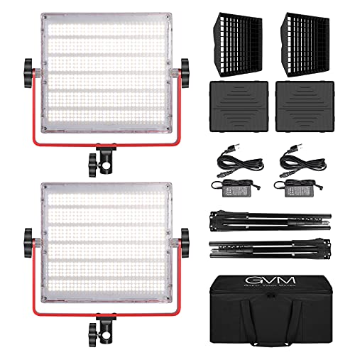 GVM 1200D PRO RGB LED Video Light with 2 Softboxes, 50W Video Lighting