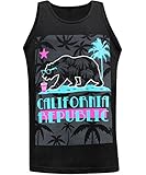 tees geek California Republic Summer Chillen Men's Muscle Tee Tank Top - (Large) - Black
