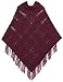 Livingston Women¡¯s Cozy Knitted Pullover Sweater Wrap Shawl w/Tassels, Burgandy