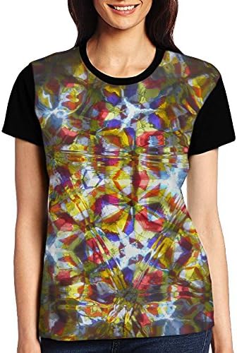 Women's T-Shirt Kaleidoscope Trippy Acid Psychedelic 3D Digital Raglan Casual Short Sleeves Top