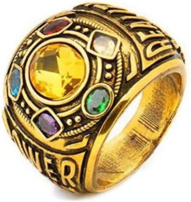 FlyStarJewelry 2018 Thanos Infinity Gauntlet Ring Power Avengers The Infinity War Stones 7-12