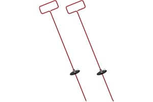 Saysurey 2 Pcs Asphalt Depth Gauge 30 Inch Adjustable Metal Asphalt Depth Checker with 7 Quick Set Levels Pavers Tools for Precision Fresh Paving Measuring Applications(Red)