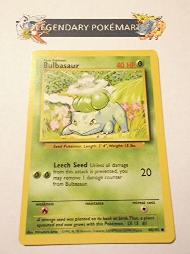 Pokemon Base Set Common Card #44/102 Bulbasaur