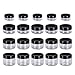 Hicarer 20 Pieces Cosmetic Containers Travel Pot Jar Set with Lid for Creams Sample Make-up Storage, 5, 10, 15 and 20 Gram (Black Lid and Clear Body)