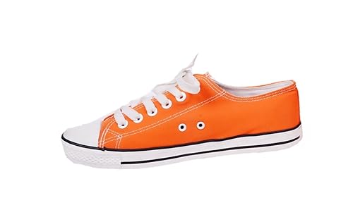 orange canvas sneakers
