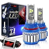 Win Power 9007 LED Headlight Conversion Kit 6000k Cool White Cree 7200LM HB5 9007 High Low LED Headlight Bulbs with Canbus Decoders(1 Pair)-2 Year Warranty(T1 Series)