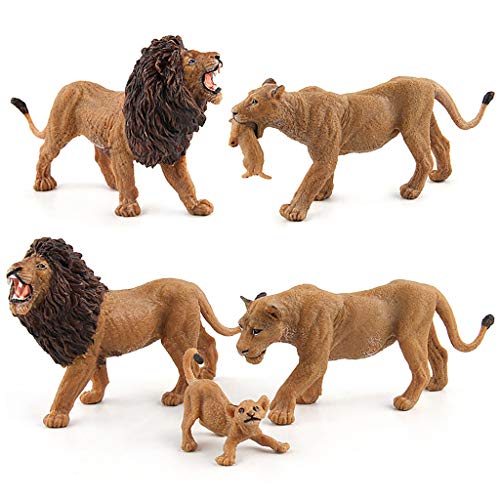 Fiaya Emulational Leopard Lion Animal Model Ornament Desk Table Decoration Figurine Educational Science Toy for Kids Gifts (5B) - Thumbnail 2