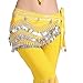 ZLTdream Women's Belly Dance Wave Shape Hip Scarf With Silver Coins