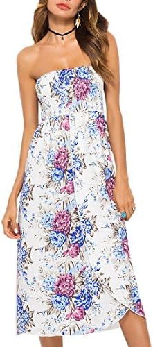 Women's Boho Floral Print Summer Dresses Maxi Long Skirt Beach Party Dres