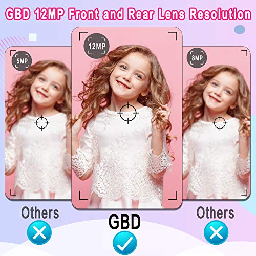 GBD 12MP Kids Camera Toys for Boys Girls, HD 1080P Selfie Video Camera with MP3 Player Games Dual Lens, 2.4" Digital Camcorder Recorder Back to School Birthday Gift,(Free 16GB Memory Card) (Pink)