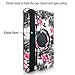 Fire HD 10 2015 Case, Cellularvilla Premium Pu Leather 360 Degree Rotating Cover Swivel Stand Protective Case for Amazon Kindle Fire HD 10 inch Tablet 5th Generation 2015 Release (Black Pink Flower)